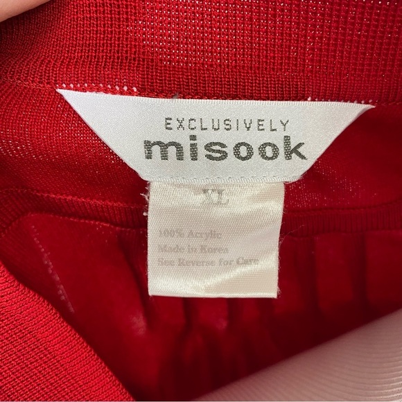 EXCLUSIVELY Misook Red Pleated Statement Short Sleeve Button Cardigan Top XL - Picture 11 of 16